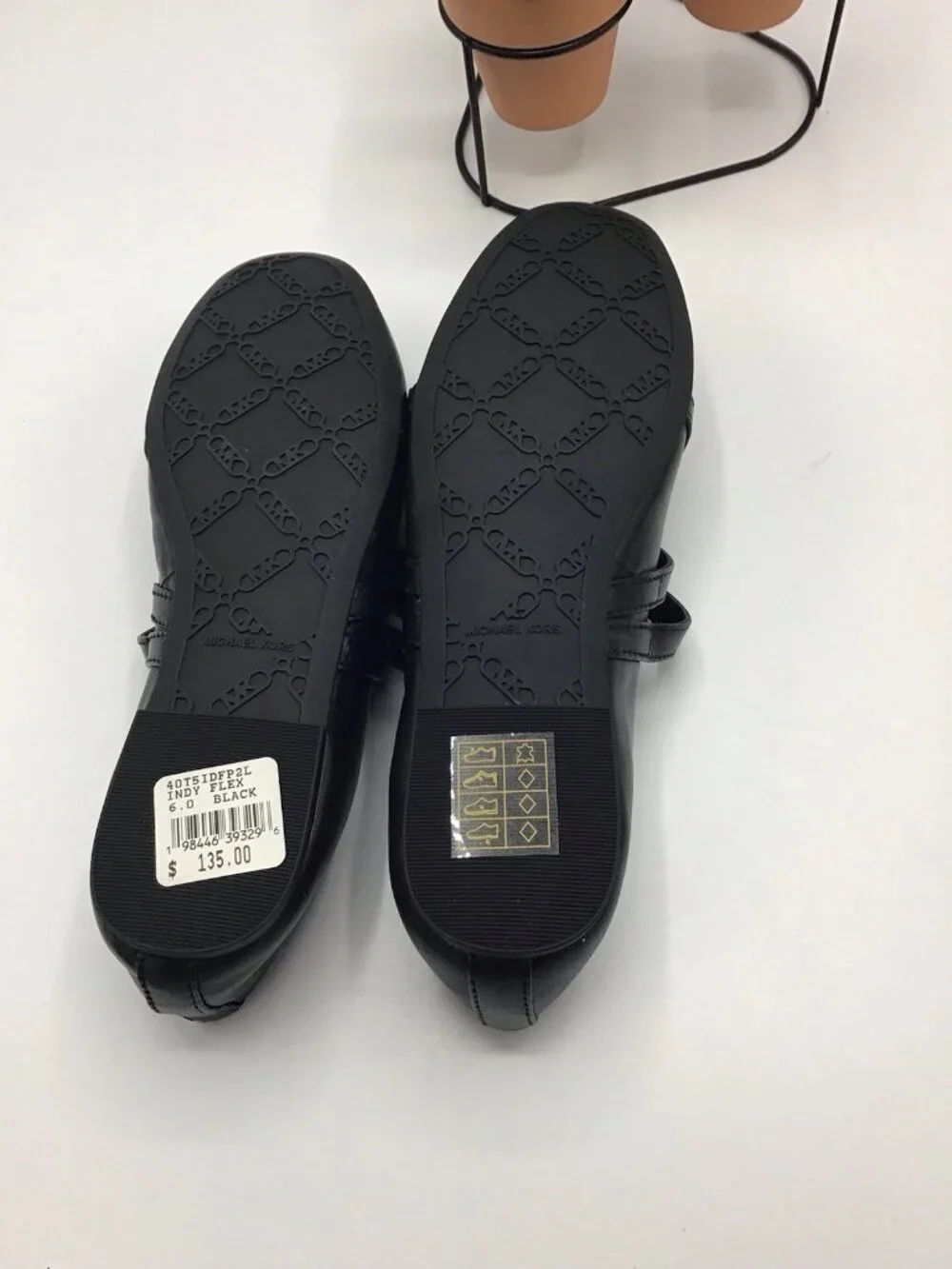 Michael Kors Indy Flex Leather Ballet Flats - Black Mary Jane Style NIBox Size 6